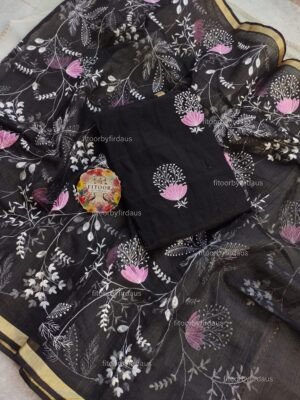 Kota Doria delicate embroidery work suit set