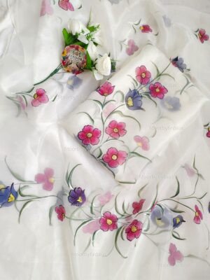 Hand painted Organza suit set