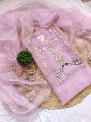 Organza suit set with gota patti work with work dupatta
