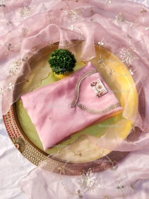 Organza suit set with zardozi work  and work dupatta