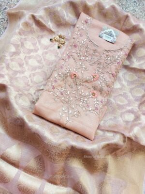 Kota Silk suit set with zardozi handwork