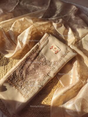 Kota Silk suit set with zardozi handwork