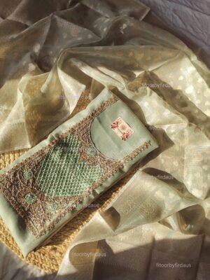 Kota Silk suit set with zardozi handwork