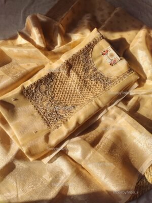 Kota Silk suit set with zardozi handwork