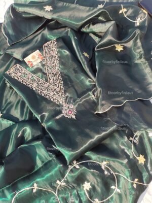 Glass Tissue suit set with gota patti handwork and work dupatta