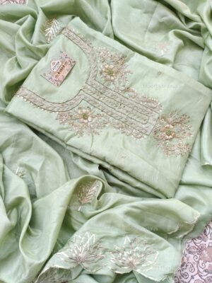 Tissue Crepe suit set with gota patti and zardozi work