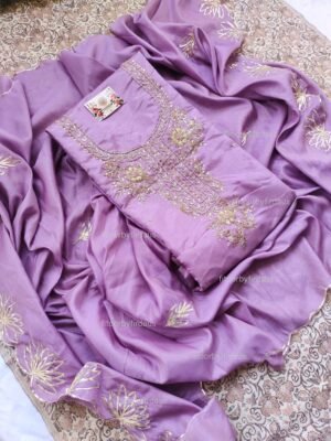 Tissue Crepe suit set with gota patti and zardozi work