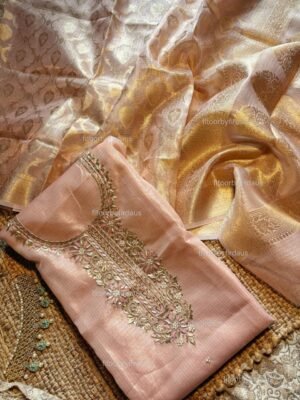 Kota Silk suit set with zardozi handwork