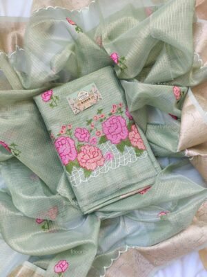 Kota Silk delicate embroidery work suit set