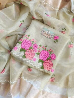 Kota Silk delicate embroidery work suit set