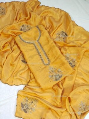 Pure Tissue Silk suit set with zardozi and beads Hand work