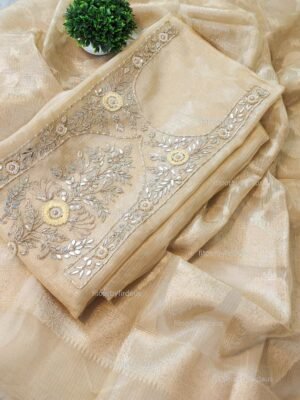 Kota Silk suit set with zardozi handwork