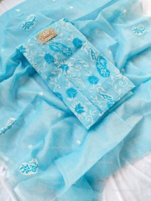 Kota Doria delicate embroidery work suit set