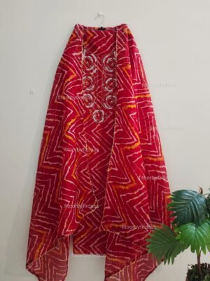 Kota doria suit set with beaded handwork