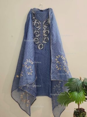 Kota doria suit set with beaded handwork