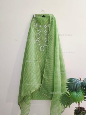 Kota doria suit set with beaded handwork