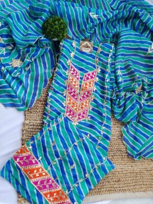 Kota doria suit set with handwork