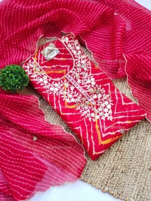 Kota doria suit set with handwork