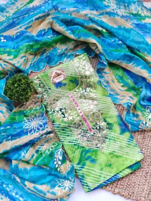 Kota doria suit set with handwork