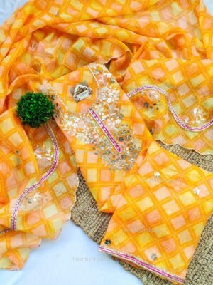 Kota doria suit set with handwork