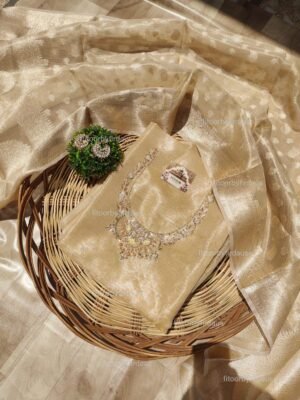 Kota Silk suit set with zardozi handwork