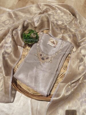 Kota Silk suit set with zardozi handwork