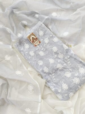 Kota Doria delicate embroidery work suit set