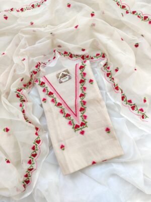 Kota Doria delicate embroidery work suit set