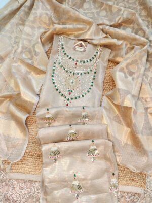Kota Silk suit set with beaded jewelry handwork