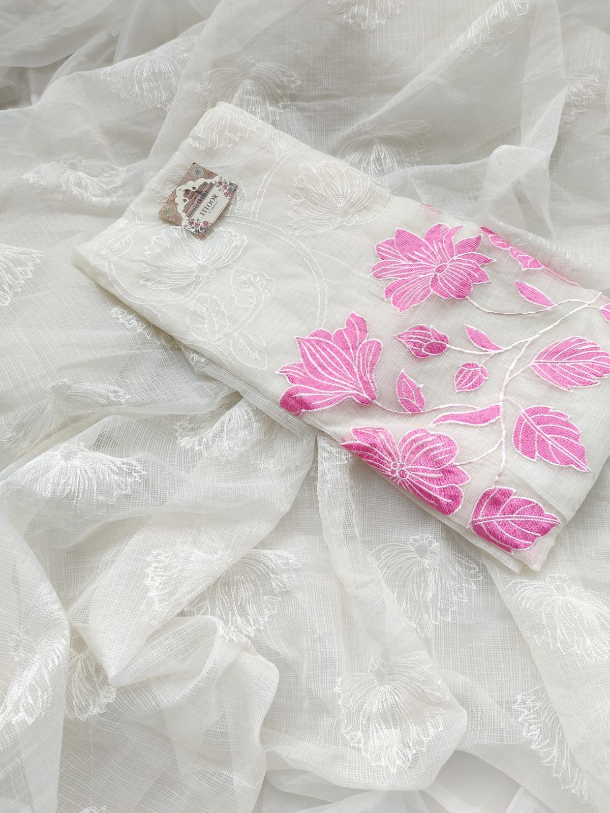 Kota Doria delicate embroidery work suit set