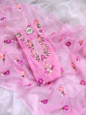 Kota Doria delicate embroidery work suit set