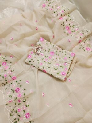 Kota Doria delicate embroidery work suit set