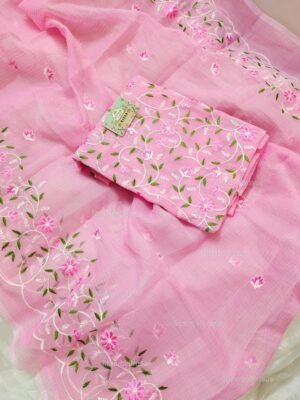 Kota Doria delicate embroidery work suit set
