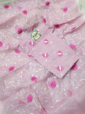 Kota Doria delicate embroidery work suit set