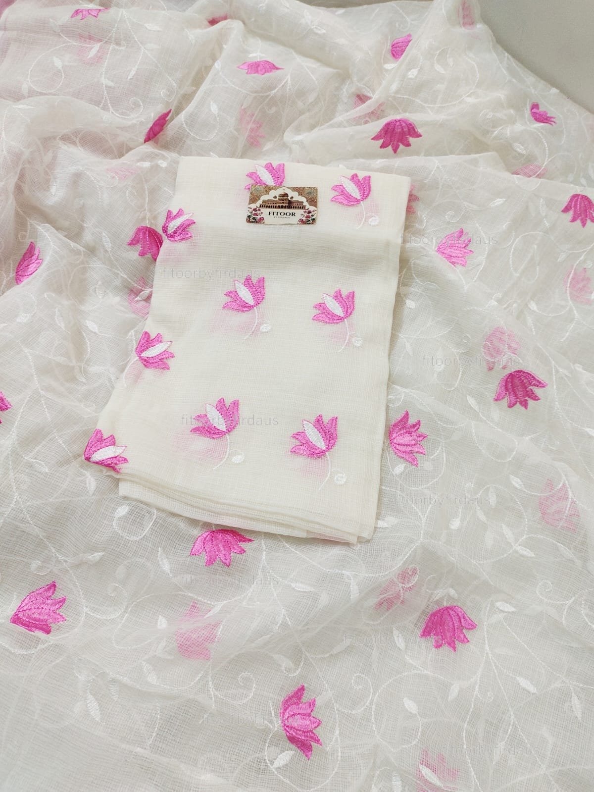 Kota Doria delicate embroidery work suit set