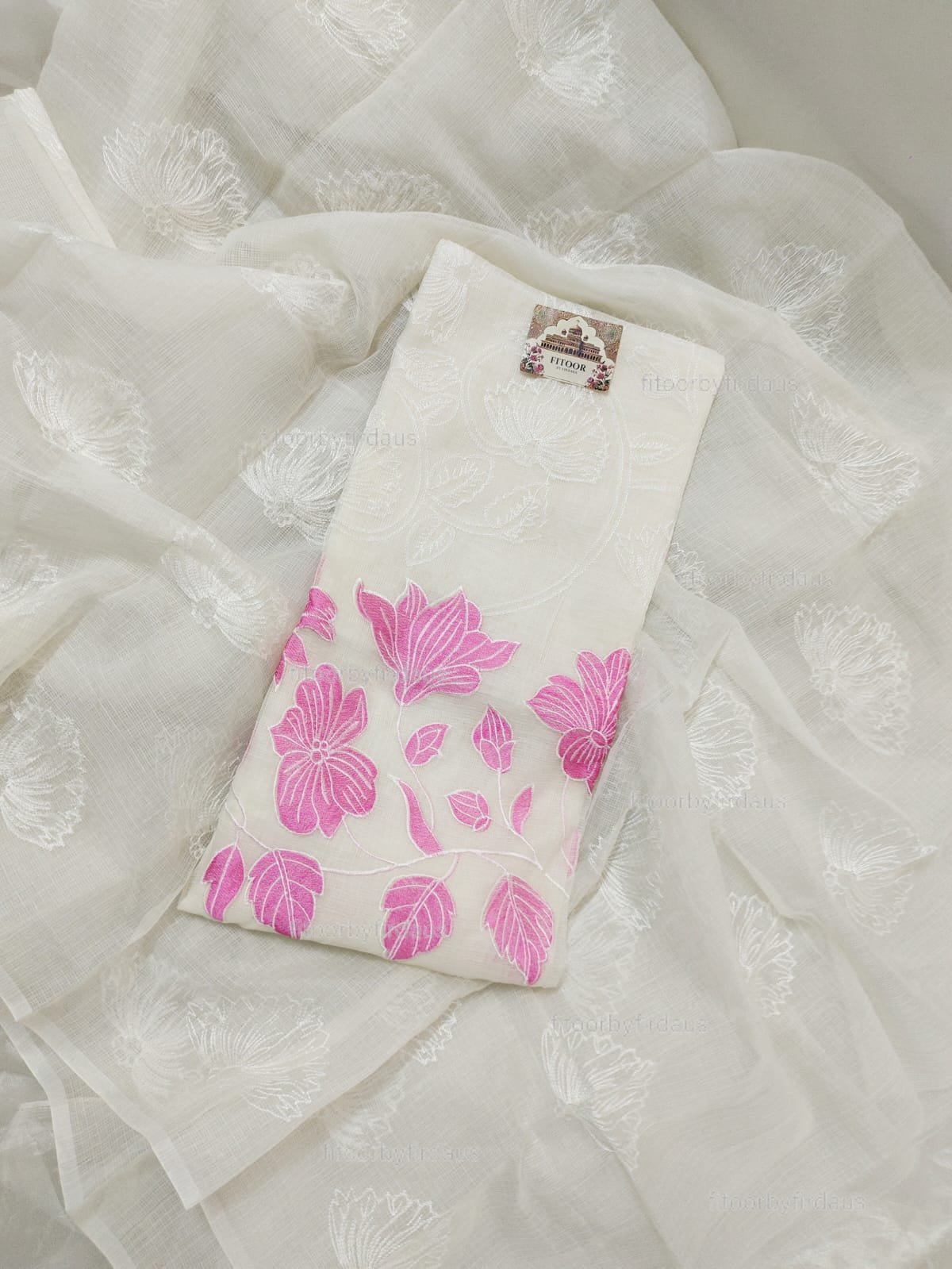 Kota Doria delicate embroidery work suit set